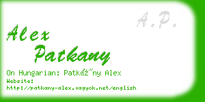 alex patkany business card